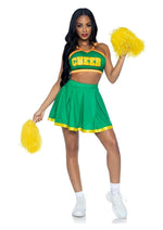 Load image into Gallery viewer, Leg Avenue Bring It Baddie Set Top with Cheer Logo, Pleated Skirt and Pom Pom
