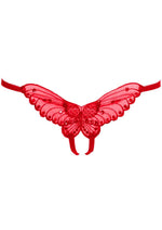 Load image into Gallery viewer, Leg Avenue Butterfly Crotchless with Pearl Sequin Detail - Red - One Size - 12 Pack
