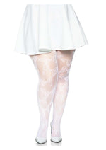 Load image into Gallery viewer, Leg Avenue Butterfly Net Tights - White - Queen/XLarge/XXLarge