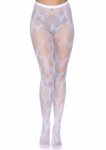 Load image into Gallery viewer, Leg Avenue Butterfly Net Tights - White - One Size