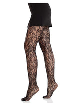 Load image into Gallery viewer, Leg Avenue Camellia Lace Tights - Black - One Size
