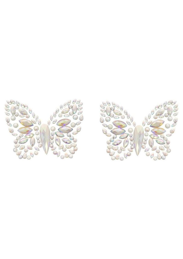 Leg Avenue Chrysallis Adhesive Glow In The Dark Nipple Jewels Sticker - Clear/Glow In The Dark - One Size