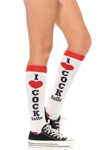 Load image into Gallery viewer, Leg Avenue Cocktails Knee Socks - Red/White - One Size
