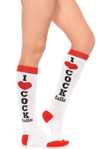 Load image into Gallery viewer, Leg Avenue Cocktails Knee Socks - Red/White - One Size