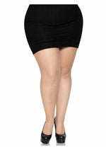 Load image into Gallery viewer, Leg Avenue Cuban Foot Pantyhose - 1x-2x - Black/Nude
