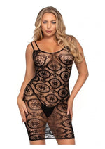 Load image into Gallery viewer, Leg Avenue Daisy Crochet Mini Dress - Black - One Size