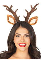 Load image into Gallery viewer, Leg Avenue Fawn Ear Antler Headband - Brown - One Size
