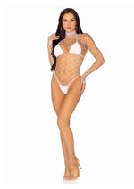 Load image into Gallery viewer, Leg Avenue Fence Net Snap Crotch Long Sleeved Bodysuit
