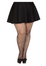Load image into Gallery viewer, Leg Avenue Fishnet Crystalized Tights with Multi Sized Iridescent Rhinestones - Black - Plus Size
