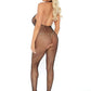 Leg Avenue Fishnet Halter Low Back Bodystocking - Black - One Size