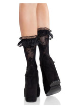 Load image into Gallery viewer, Leg Avenue Floral Lace Ruffle Top Anklets
