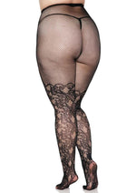 Load image into Gallery viewer, Leg Avenue Floral Vine Net Tights - Plus
