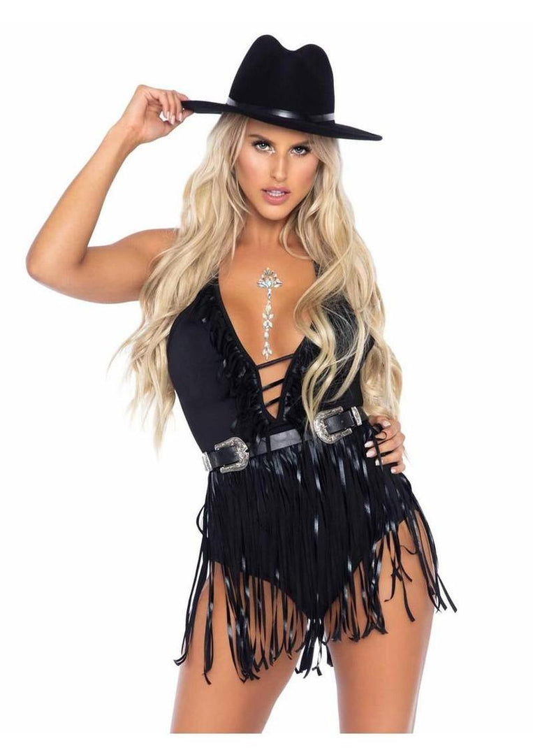 Leg Avenue Fringe Halter Bodysuit