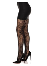 Load image into Gallery viewer, Leg Avenue Garden Rose Lace Tights - Black - One Size
