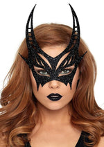 Load image into Gallery viewer, Leg Avenue Glitter Devil Mask - Black - One Size