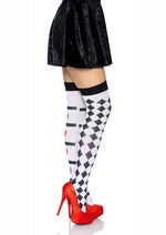 Load image into Gallery viewer, Leg Avenue Harlequin and Heart Thigh High