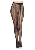 Load image into Gallery viewer, Leg Avenue Harlequin Net Tights - Black - One Size