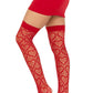 Leg Avenue Heart Net Thigh Highs - Red - One Size