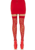 Load image into Gallery viewer, Leg Avenue Heart Net Thigh Highs