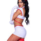 Leg Avenue Heartstopping Nurse Strappy Cut-Out Dress with Snap Detail, Gloves, Headband, and Garter - White - XSmall - 4 Piece