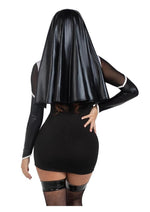 Load image into Gallery viewer, Leg Avenue Holy Hottie Set Boned Garter Dress with Cross Accents and Nun Habit
