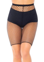 Load image into Gallery viewer, Leg Avenue Industrial Net Biker Shorts - Black - One Size