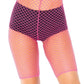 Leg Avenue Industrial Net Biker Shorts - Neon Pink/Pink - One Size