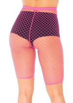 Load image into Gallery viewer, Leg Avenue Industrial Net Biker Shorts - Neon Pink/Pink - One Size