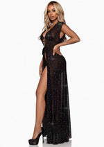 Load image into Gallery viewer, Leg Avenue Iridescent Rhinestone Floor Length Robe