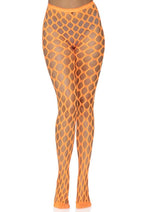Load image into Gallery viewer, Leg Avenue Jumbo Pothole Net Tights - Neon Orange/Orange - One Size