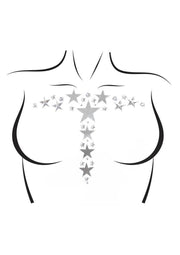 Leg Avenue Kismet Mirror Star Body Jewels Stickers and Body Glitter - Silver - 2 Pack