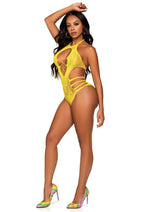 Load image into Gallery viewer, Leg Avenue Lace Cut Out Strappy Bodysuit
