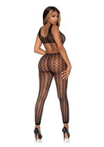 Load image into Gallery viewer, Leg Avenue Lattice Net Cut-Out Footless Tank Bodystocking
