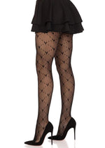 Load image into Gallery viewer, Leg Avenue Love Struck Heart Net Tights - Black - One Size