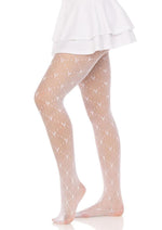 Load image into Gallery viewer, Leg Avenue Love Struck Heart Net Tights - White - One Size