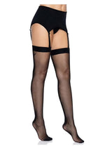 Load image into Gallery viewer, Leg Avenue Micro Net Butterfly Backseam Thigh Highs
