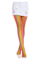 Load image into Gallery viewer, Leg Avenue Neon Rainbow Striped Tights
