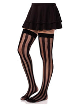 Load image into Gallery viewer, Leg Avenue Net and Opaque Striped Thigh Highs
