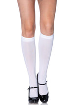 Load image into Gallery viewer, Leg Avenue Nylon Knee High - White - One Size