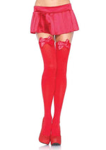Load image into Gallery viewer, Leg Avenue Nylon Over The Knee with Bow - Red - One Size
