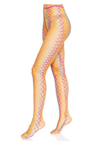 Load image into Gallery viewer, Leg Avenue Ombre Rainbow Woven Net Tight