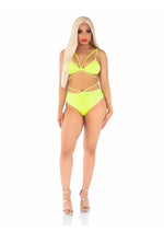 Load image into Gallery viewer, Leg Avenue Opaque Cage Strap Bra Top and Brazilian Briefs
