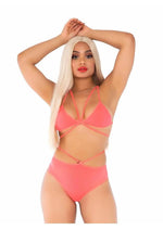 Load image into Gallery viewer, Leg Avenue Opaque Cage Strap Bra Top and Strappy Brazilian Briefs
