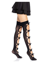 Load image into Gallery viewer, Leg Avenue Opaque Net Cut-Out Butterfly Applique Thigh Highs