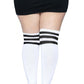 Leg Avenue Over The Knee Athletic Socks - Black/White - Queen/XLarge/XXLarge