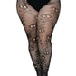 Leg Avenue Pirate Booty Skull Net Pantyhose - Black - Queen/XLarge/XXLarge