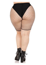 Load image into Gallery viewer, Leg Avenue Plus Size Industrial Net Biker Shorts - 1x-2x - Black
