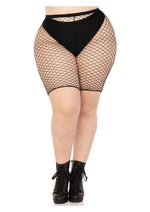 Load image into Gallery viewer, Leg Avenue Plus Size Industrial Net Biker Shorts - 1x-2x - Black
