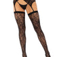 Leg Avenue Rachel Lace Thigh Highs and Crossover Garter Belt - Black - One Size - 2pc