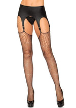 Load image into Gallery viewer, Leg Avenue Rhinestone Fishnet Stockings - Black - One Size

